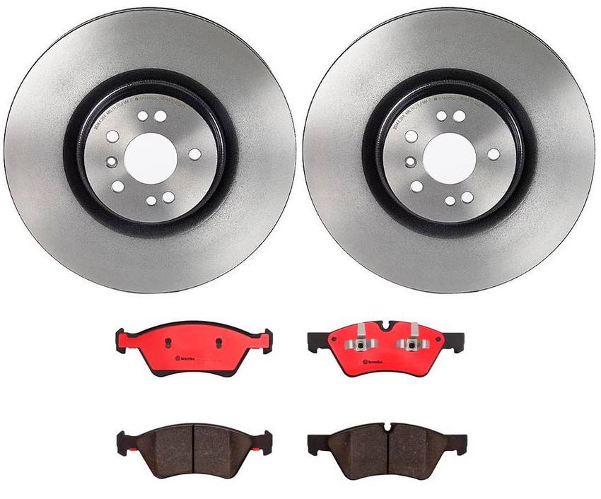 Mercedes Brakes Kit - Brembo Pads and Rotors Front (375mm) (Ceramic) 164420262064 - Brembo 3053796KIT